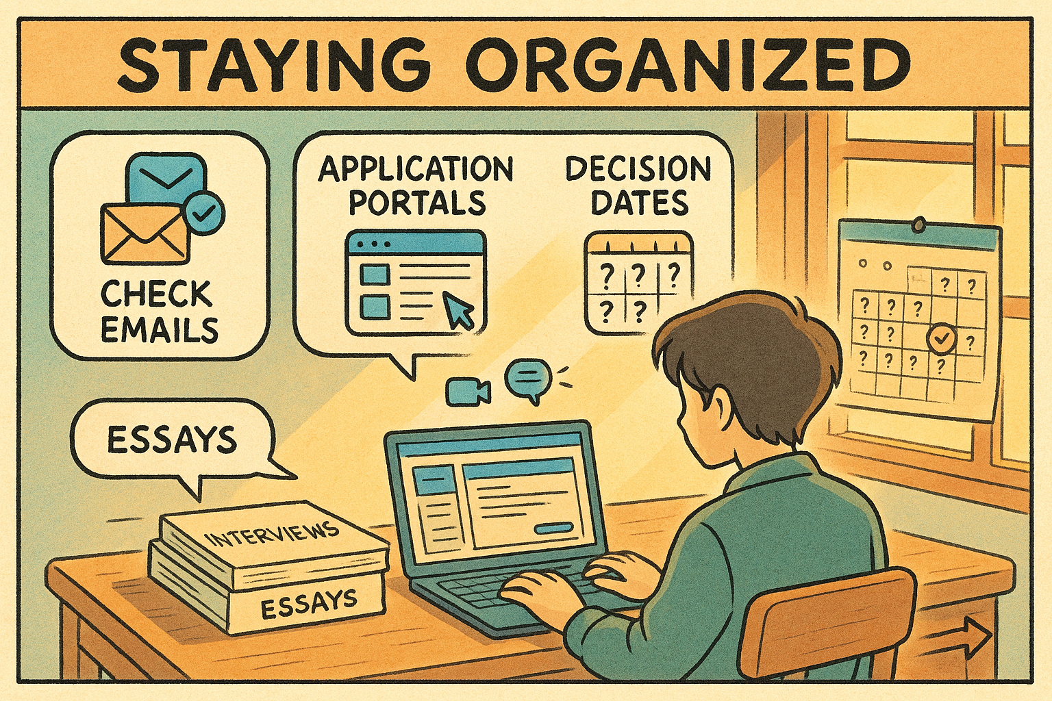 Student tracks application progress