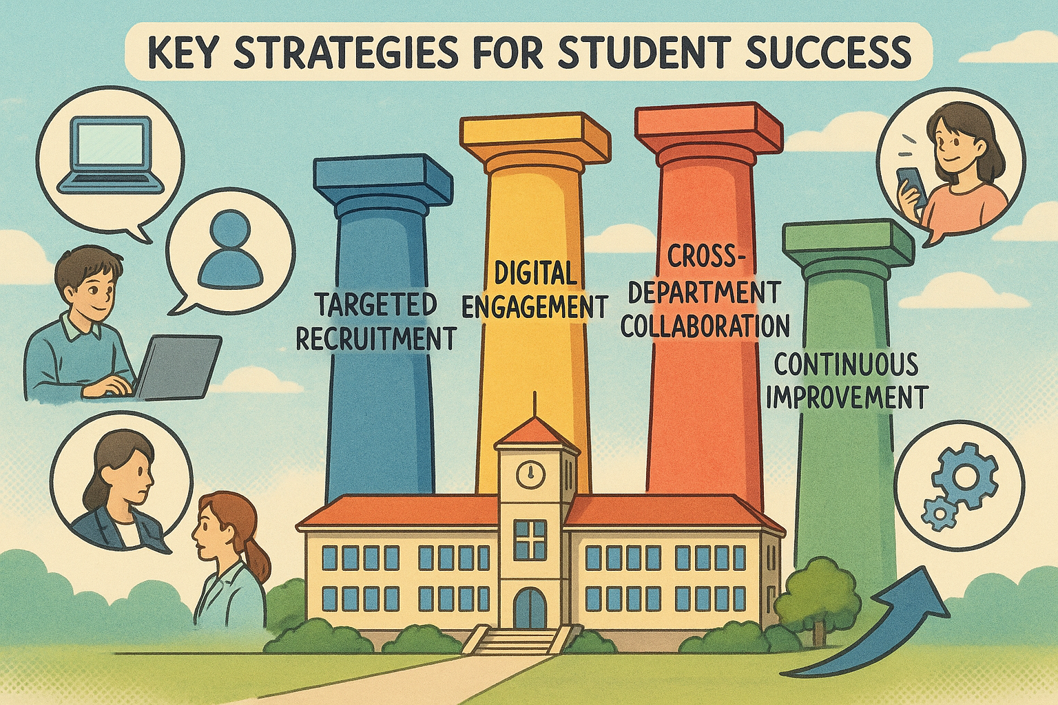 Five pillars admissions strategy flowchart