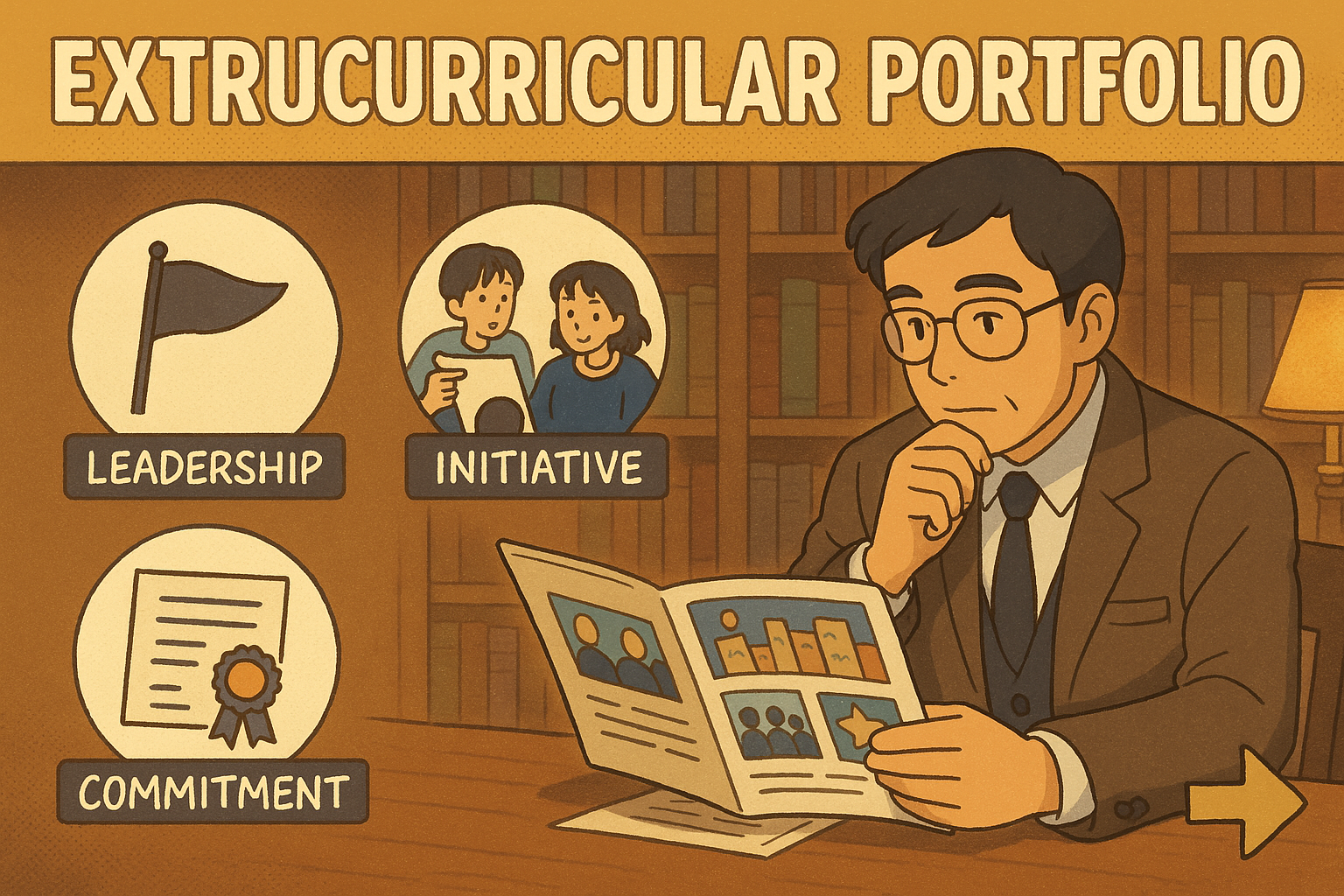 Officer reviewing student activity portfolio