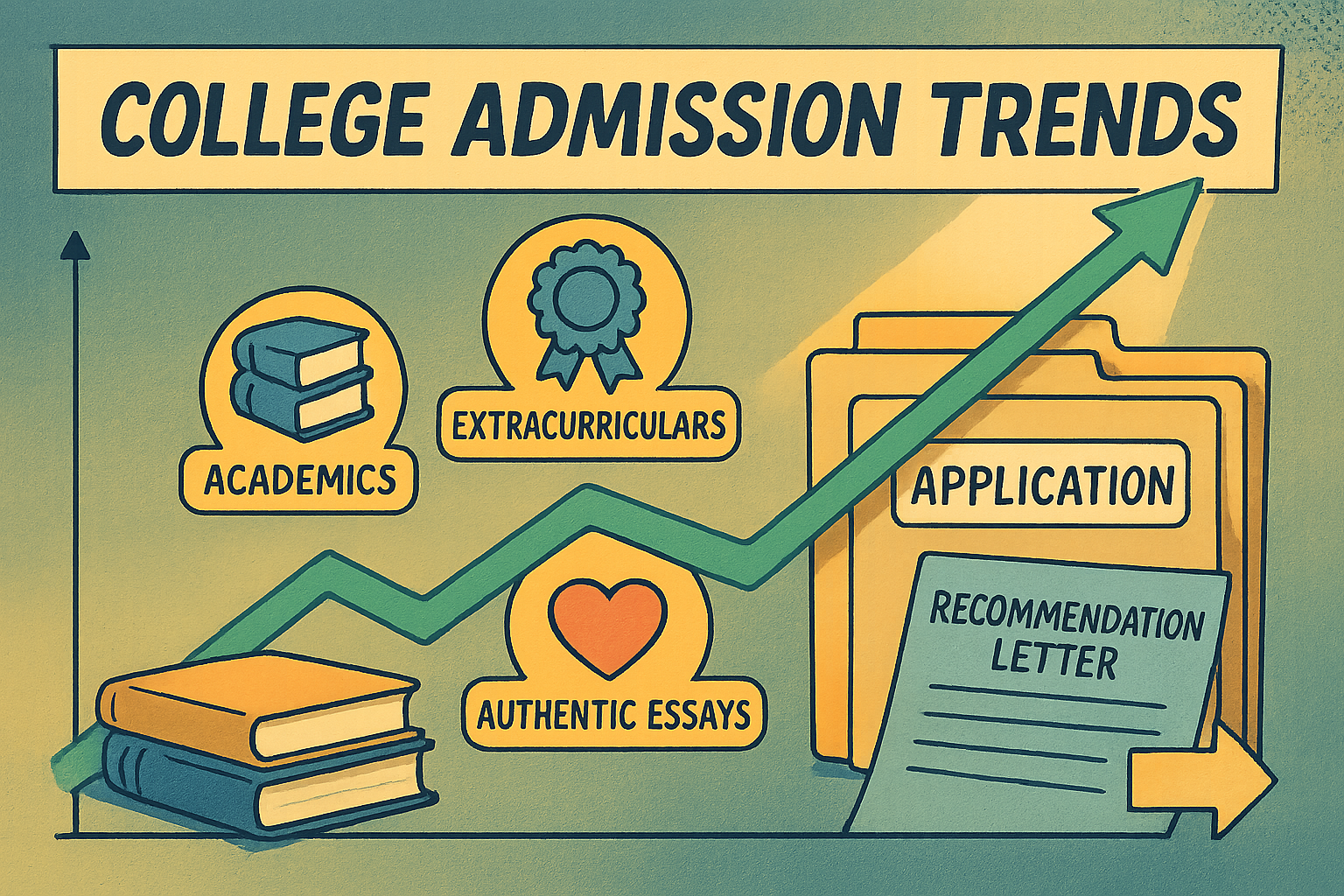 Graphic shows college admission trends