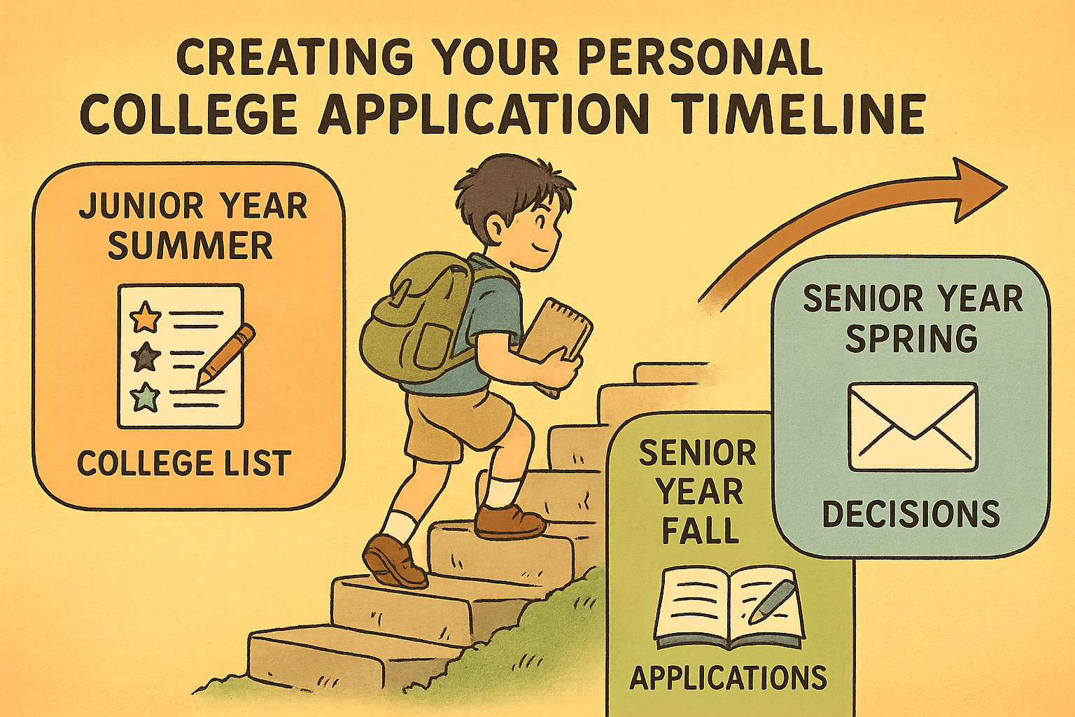 student organizing college plan at desk