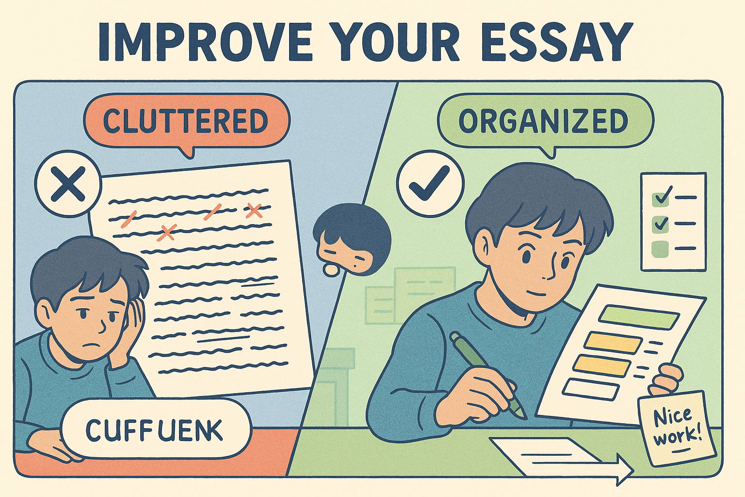 Comparing messy and organized essay writing