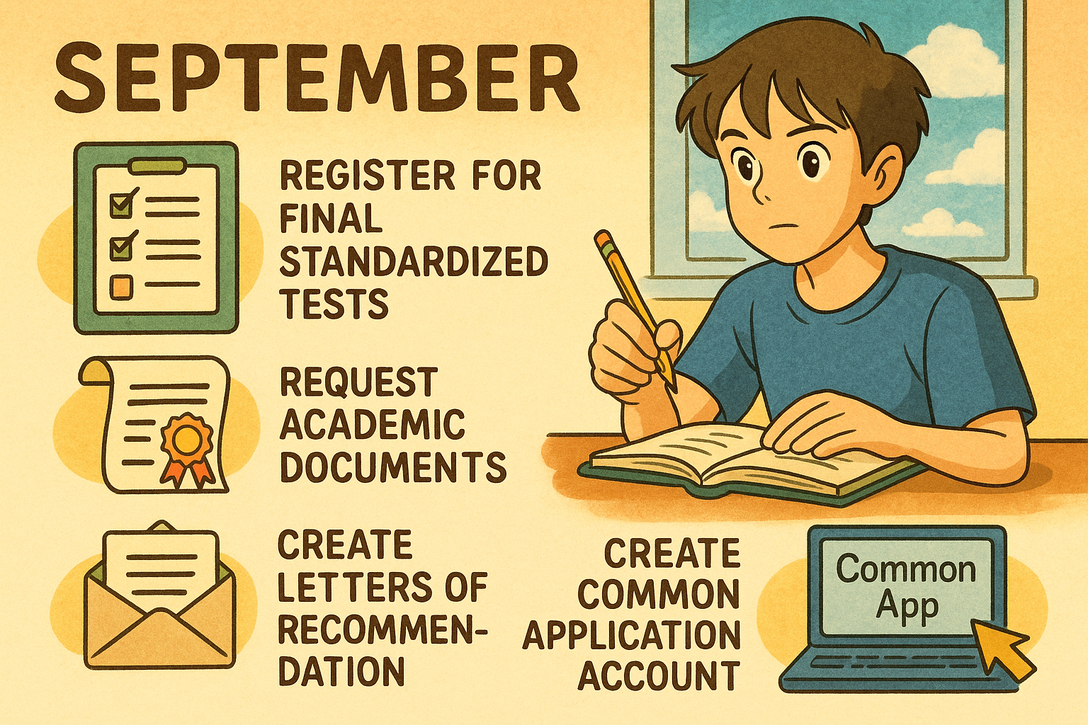 Student organizing documents and forms
