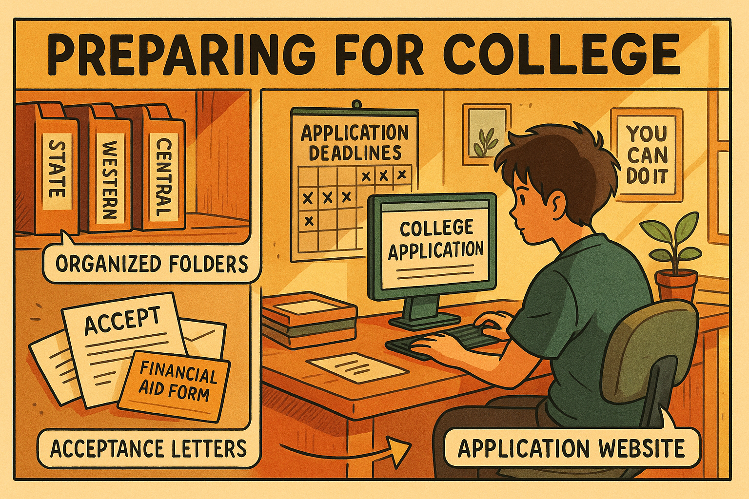 Senior finalizing college applications