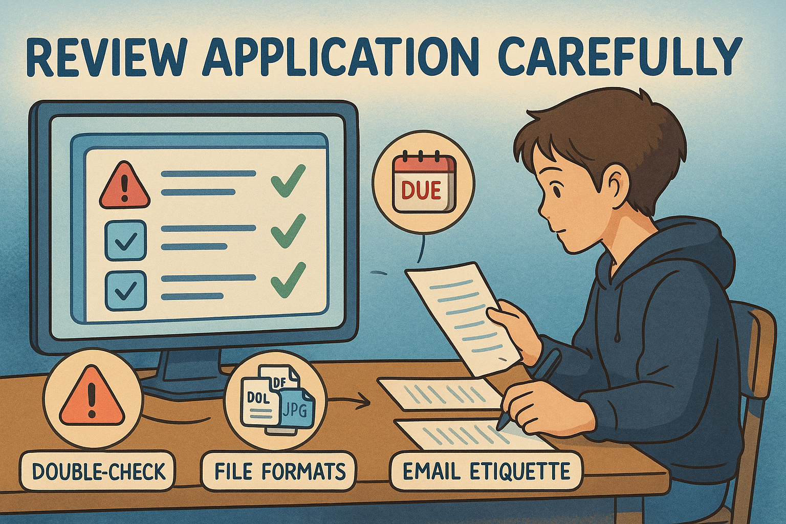 Checklist for application mistakes