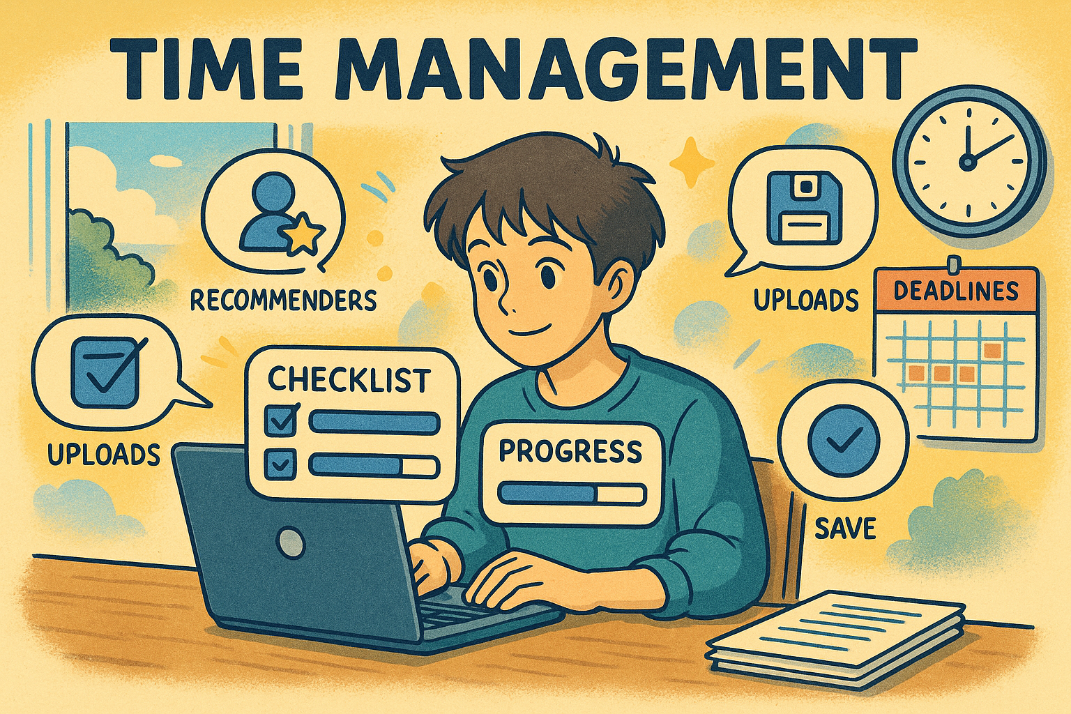Student managing tasks efficiently