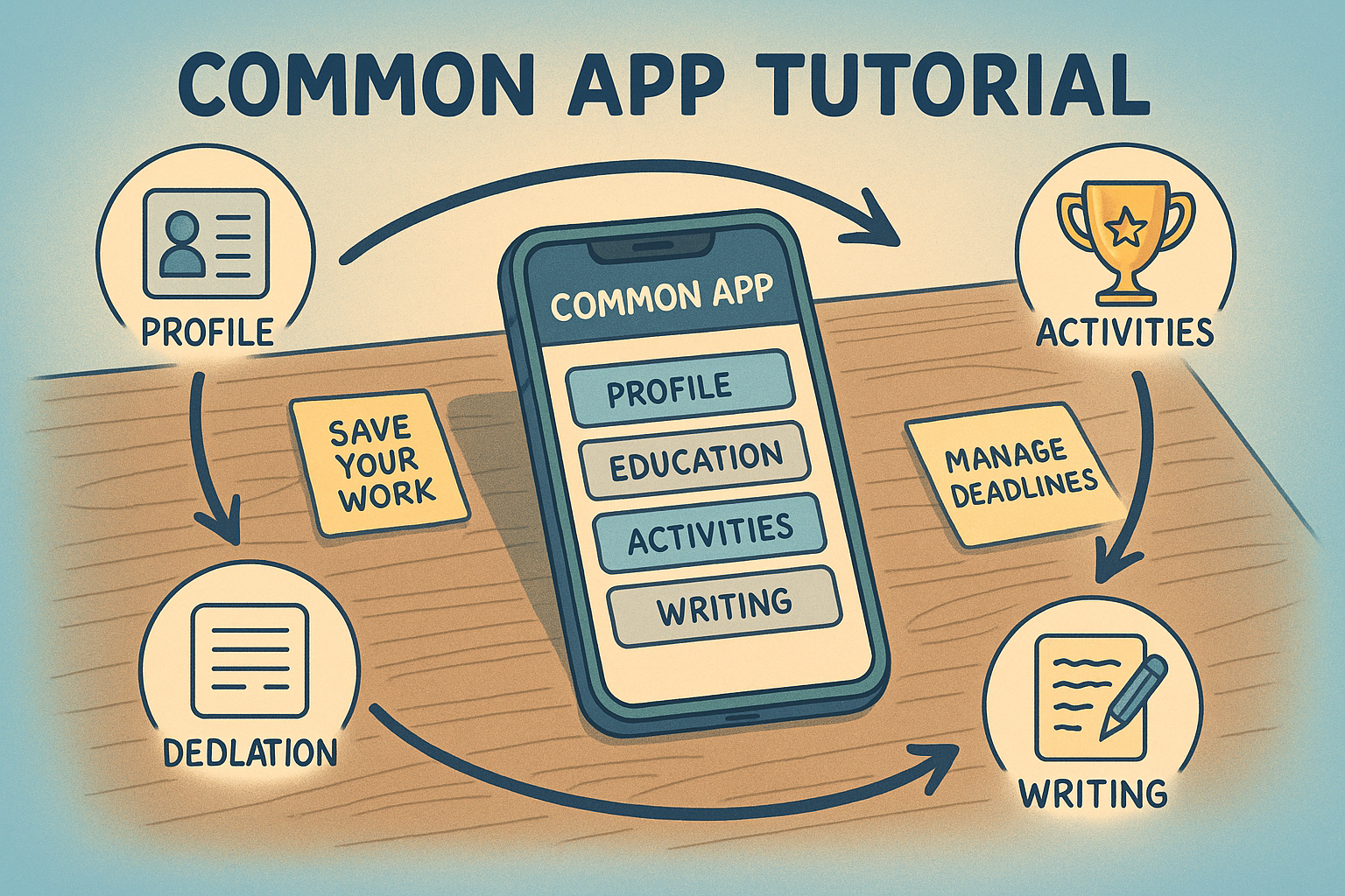 Step-by-step app process visual