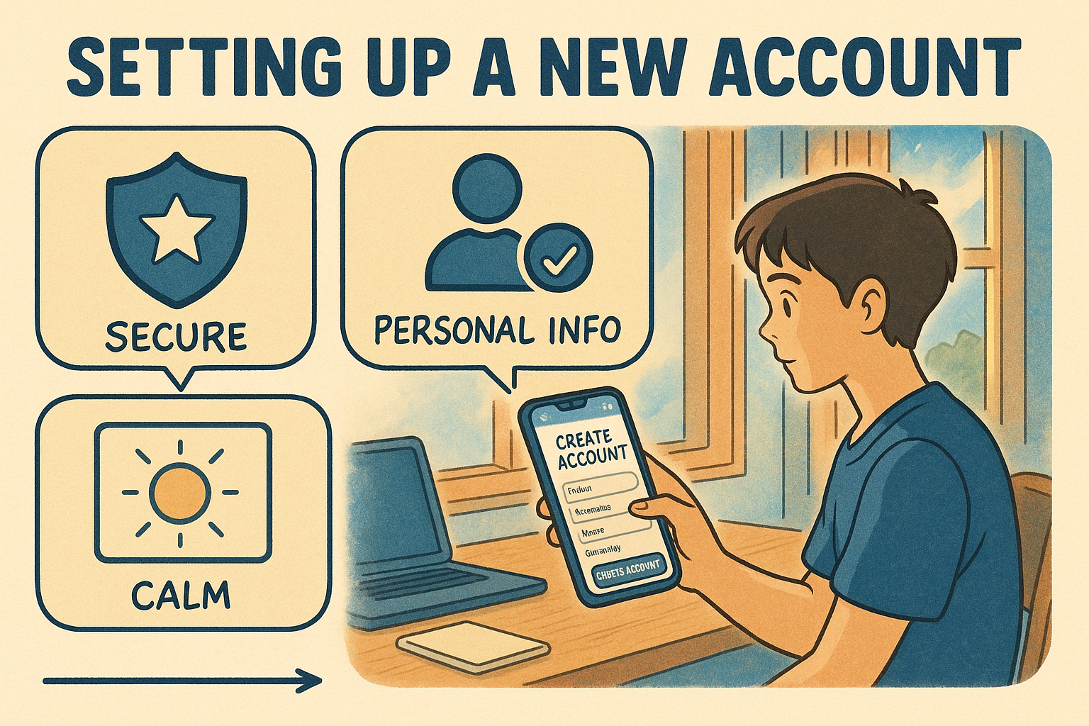 Person setting up app account
