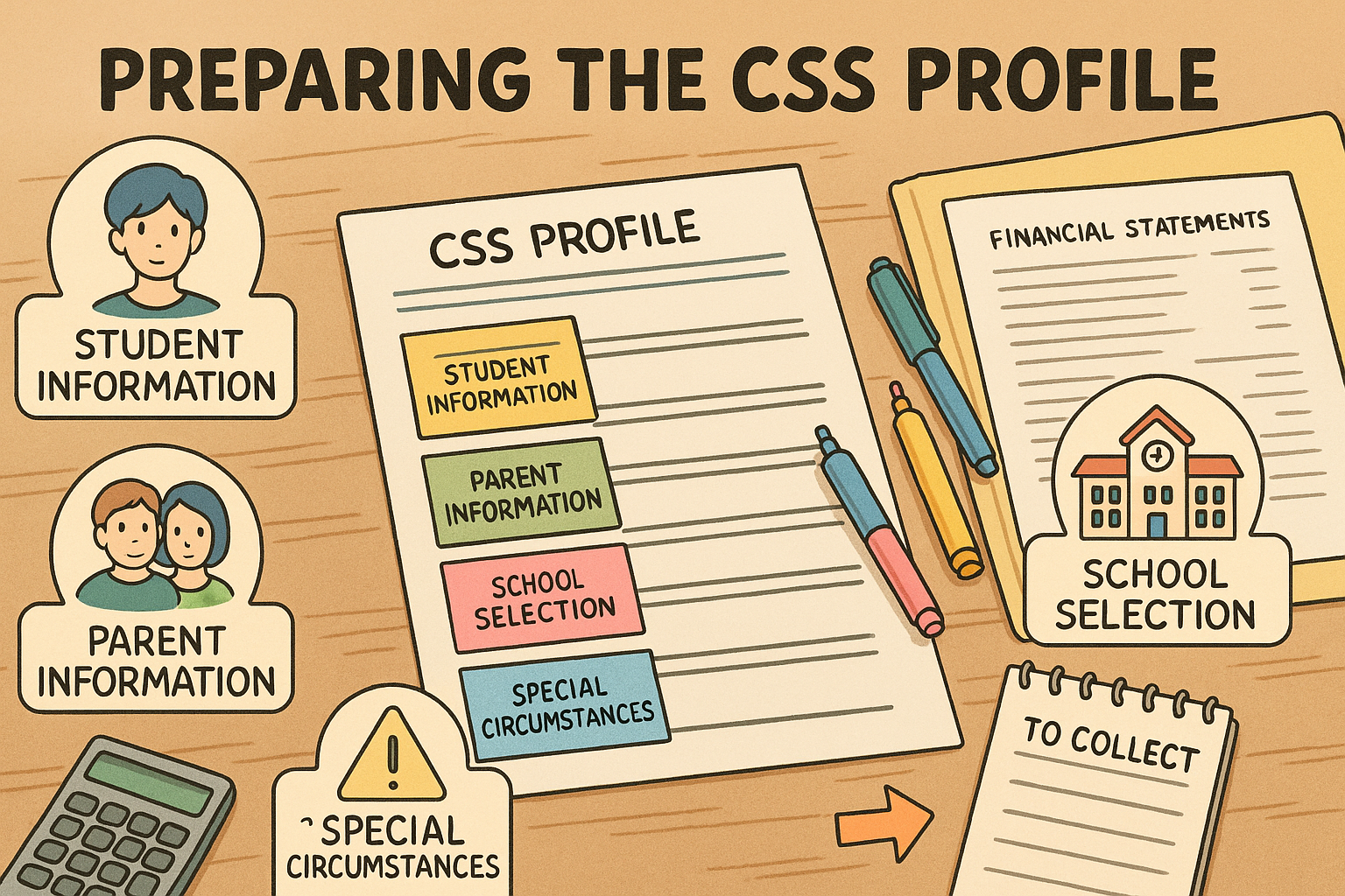 Sample CSS Profile forms organized