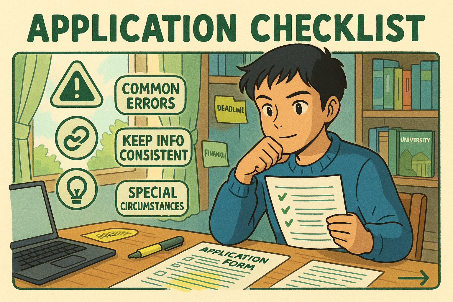 Student checks successful application tips