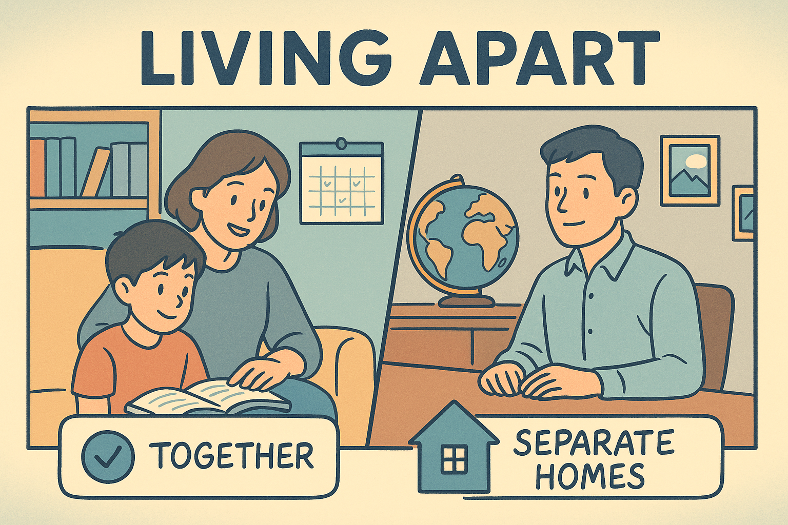 Two homes with separated families