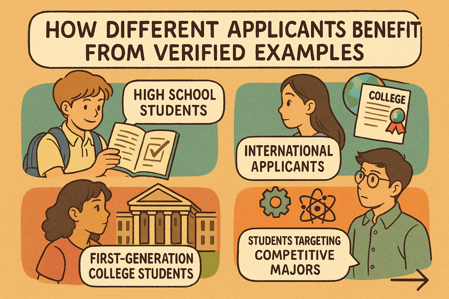 Diverse group benefiting from examples