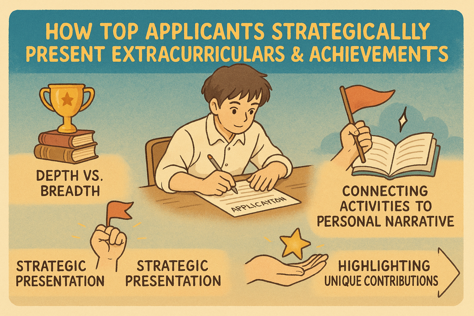 Students showing a variety of achievements