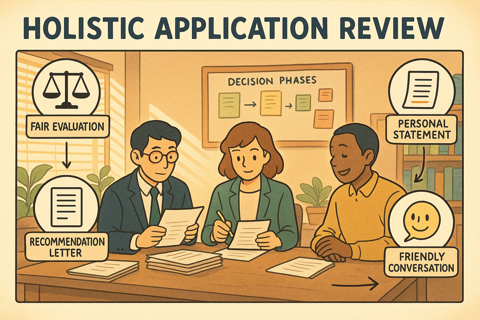 Admissions officers reviewing applications