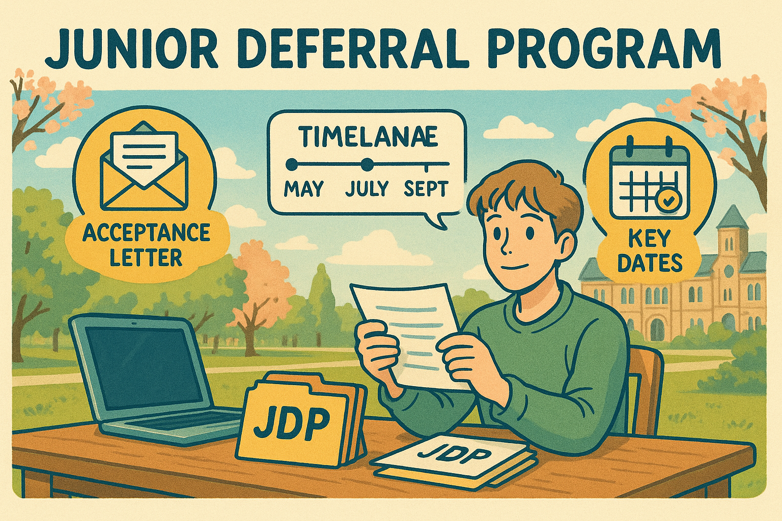 Student reviewing JDP application dates