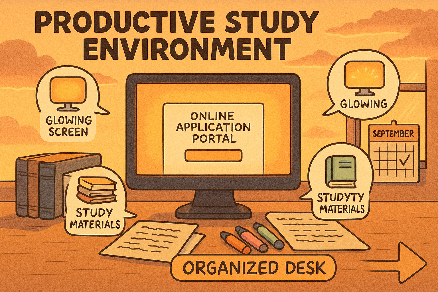 Application portal open at sunset