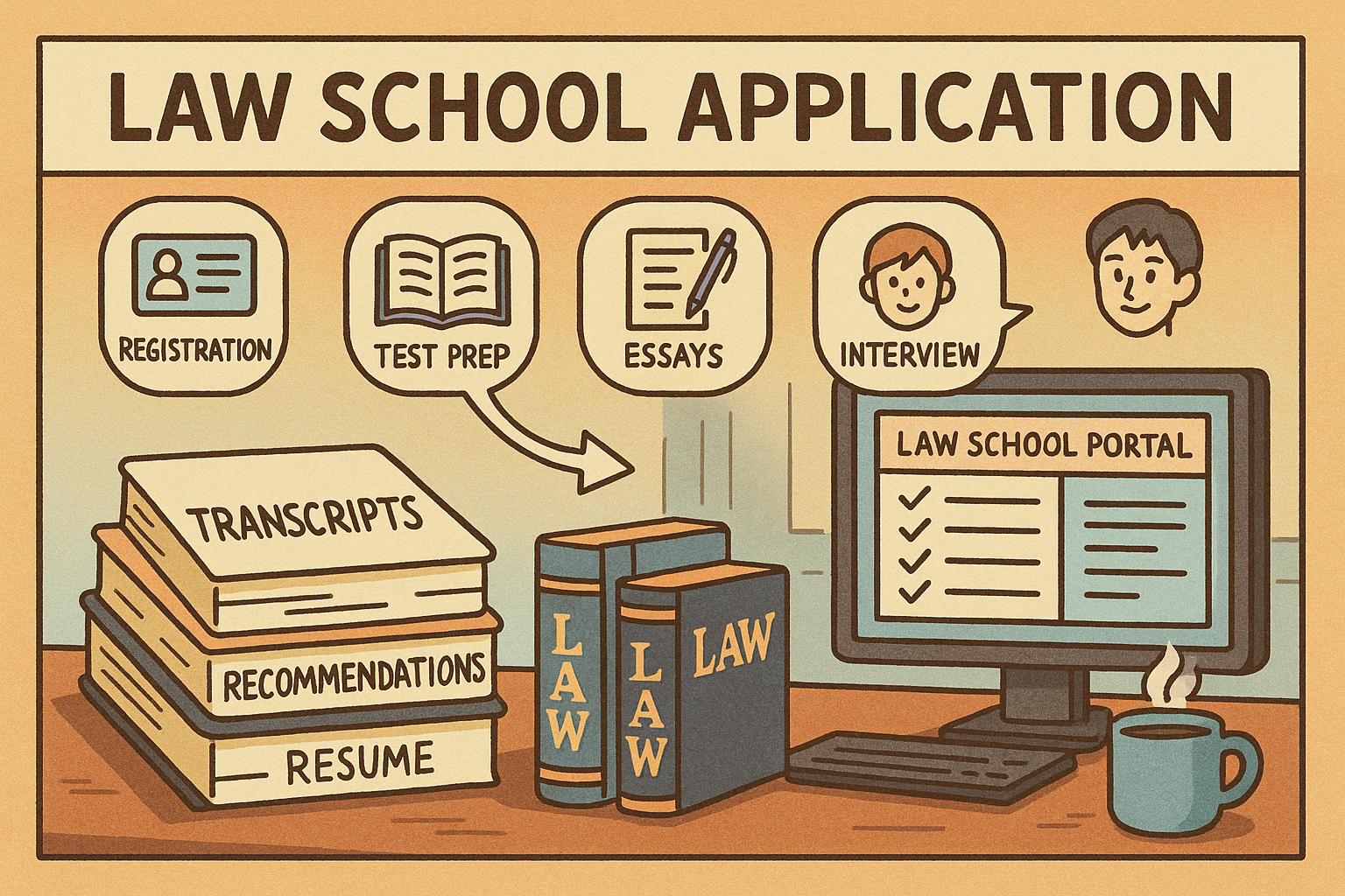 Organized law application workspace scene