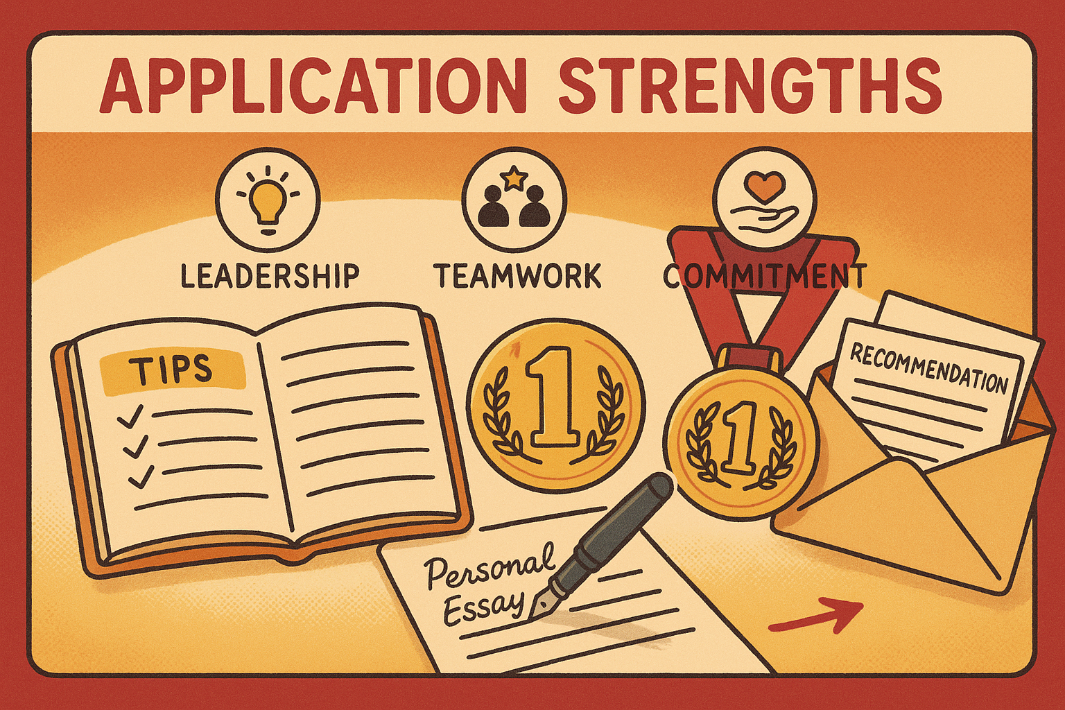 Collage of law application strength symbols