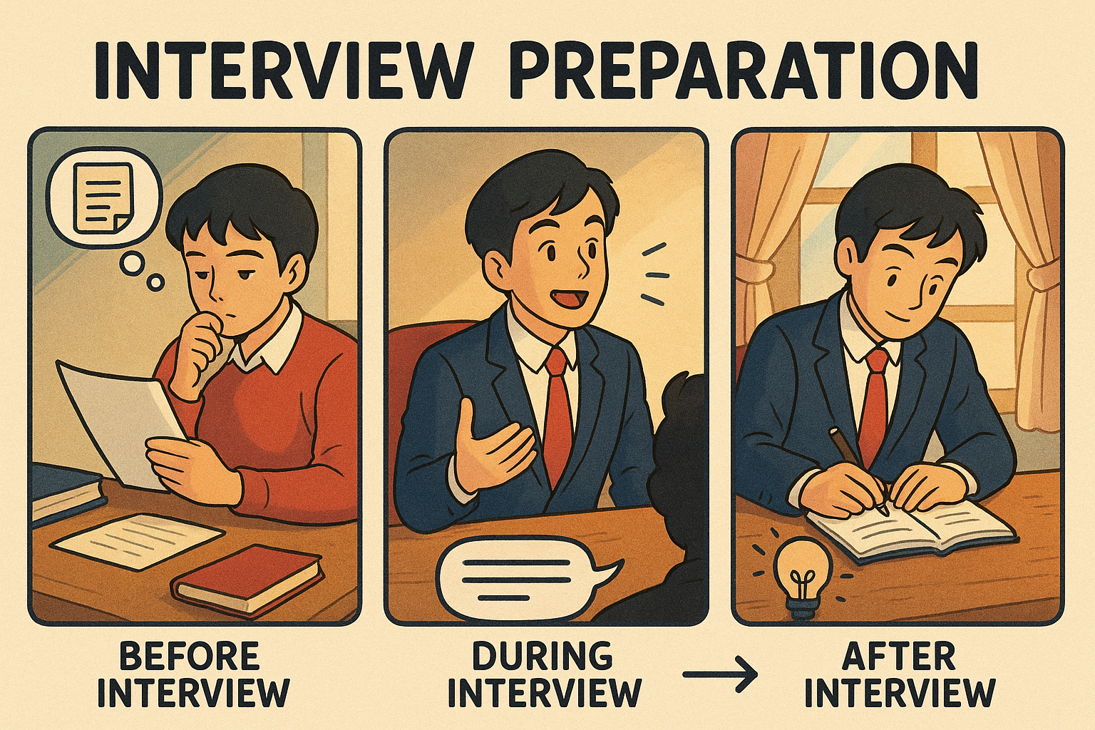 Interview preparation and reflection vignettes