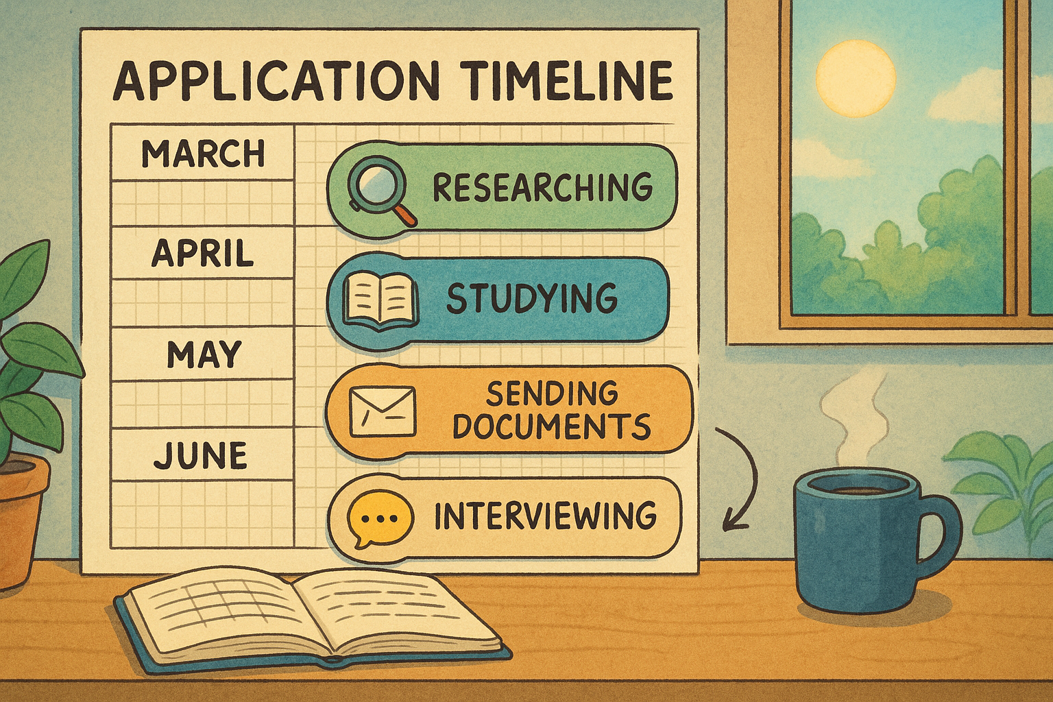 Law school application checklist desk