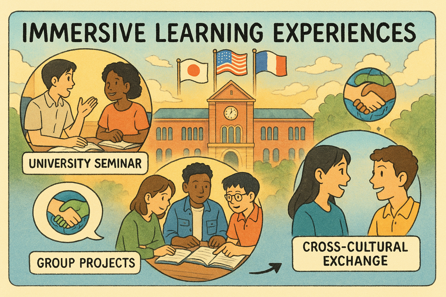 Diverse students in group activities