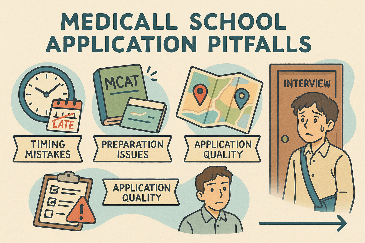 icons showing application pitfalls
