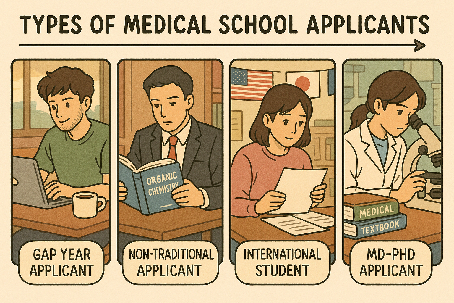 four applicant types illustrated panels
