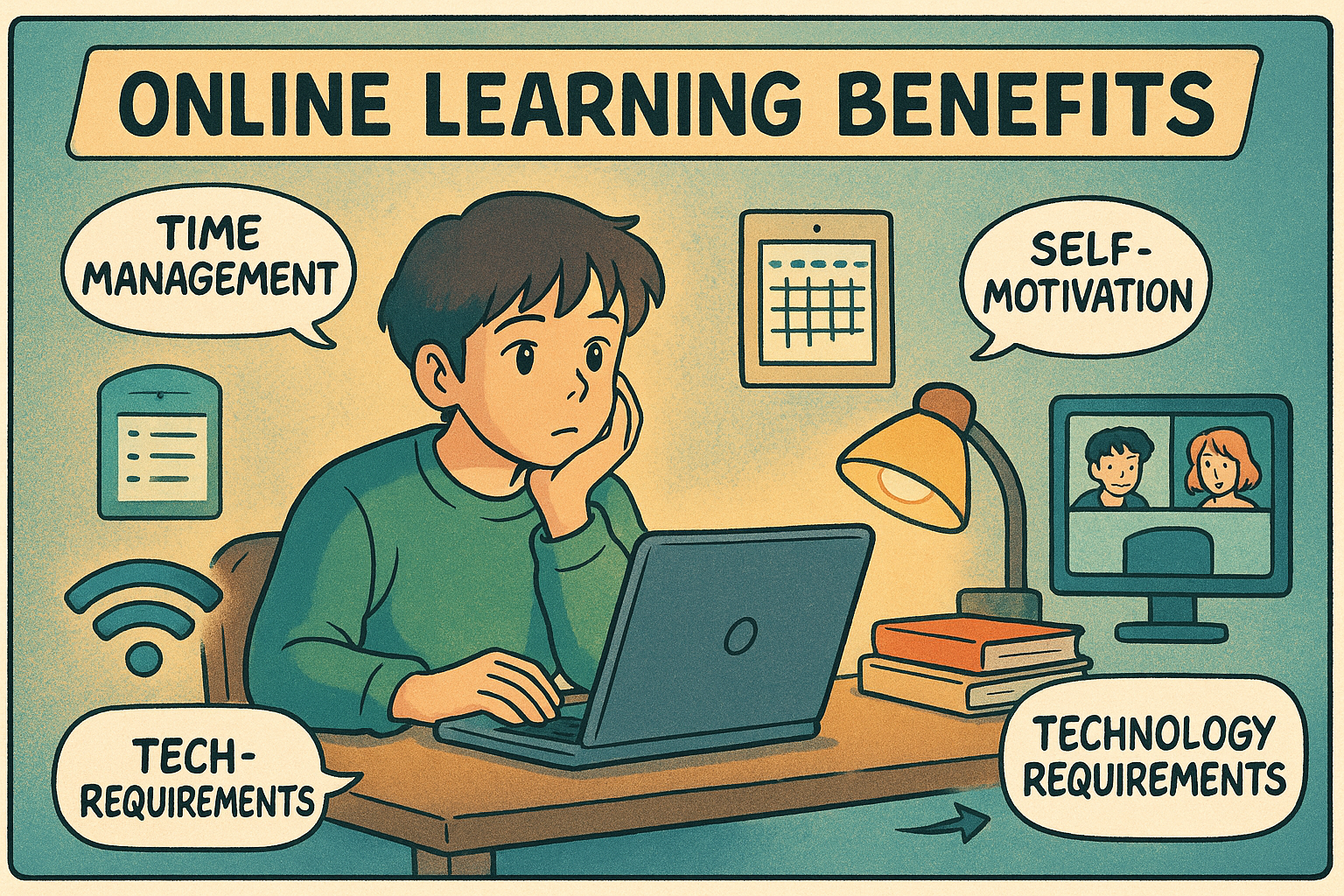 Student facing online learning challenges