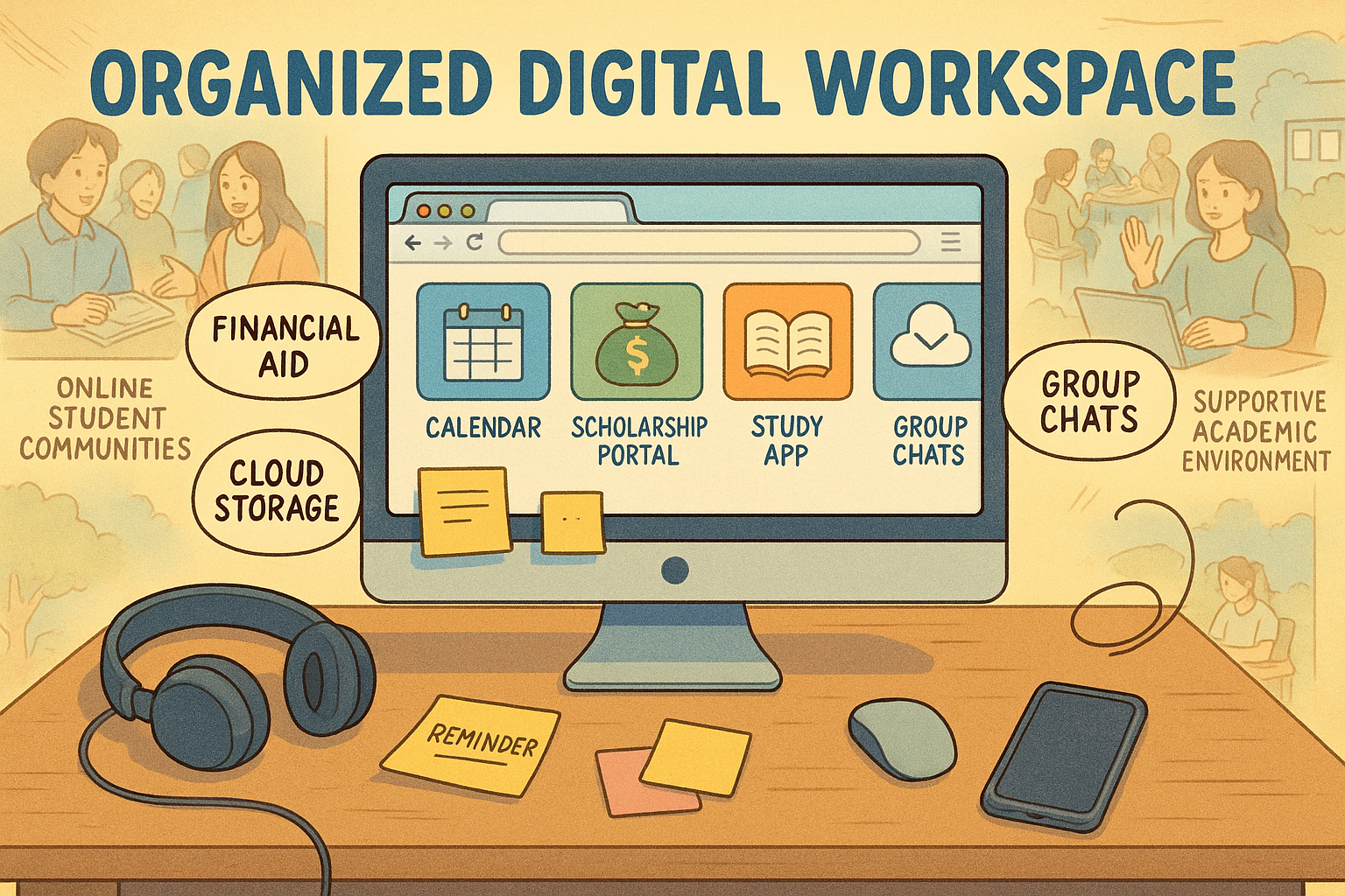 Digital workspace with online learning tools