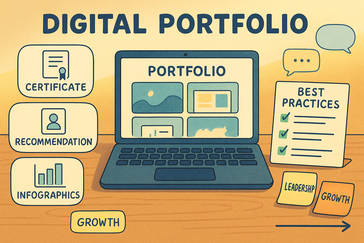 Workspace with digital activity portfolio