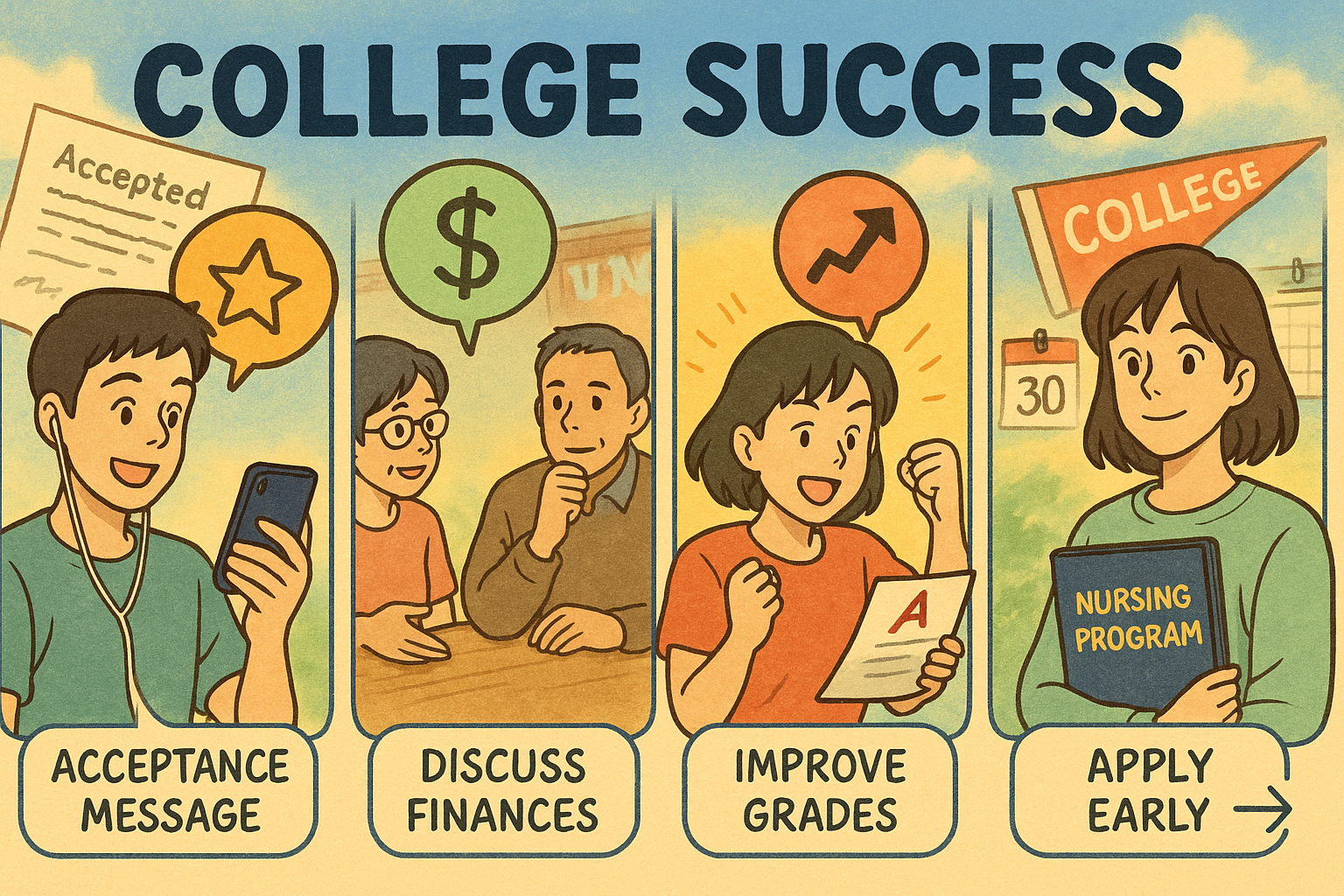Collage of college application successes