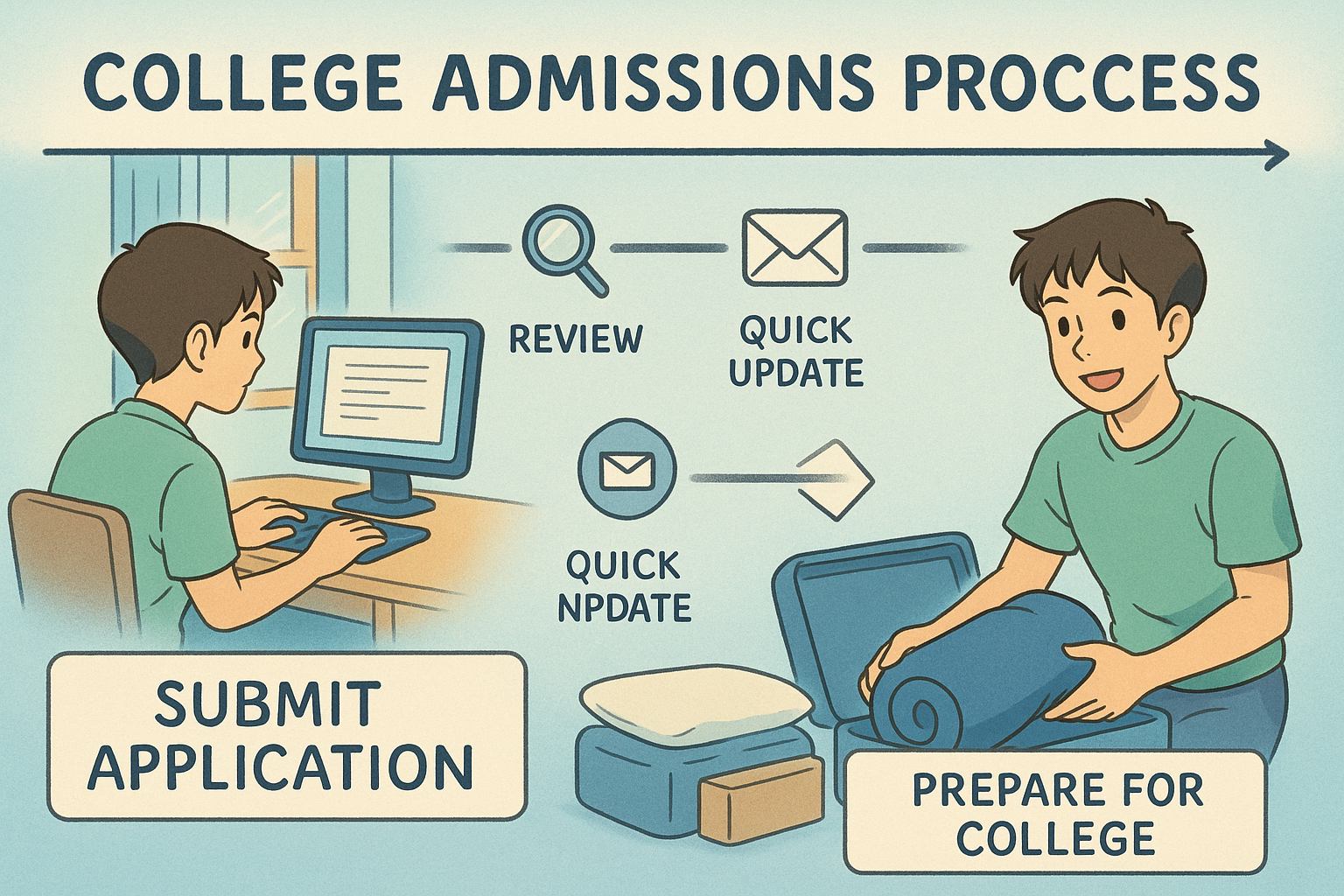 Infographic of college application steps