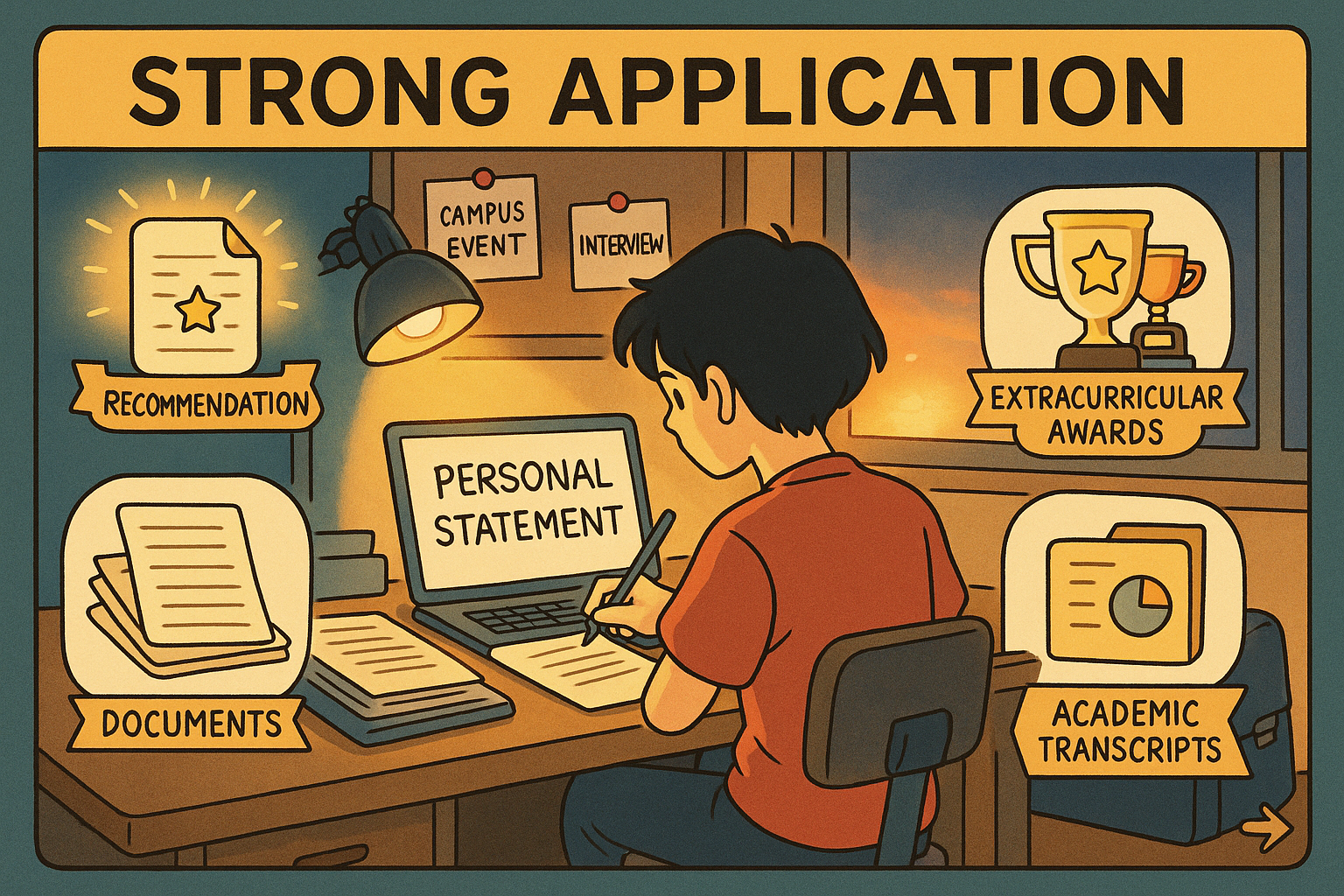 Student preparing college application
