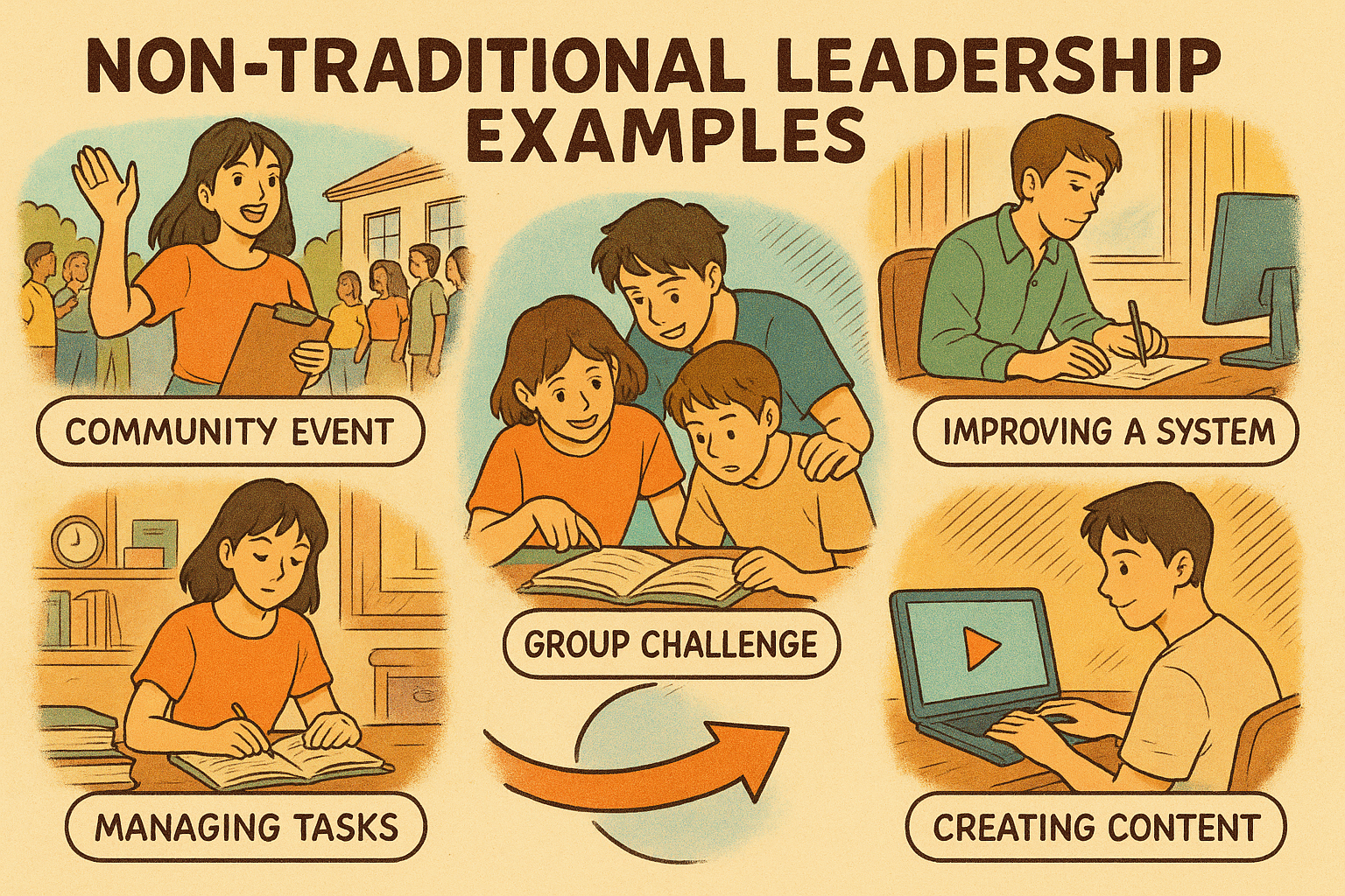 Students leading in varied settings