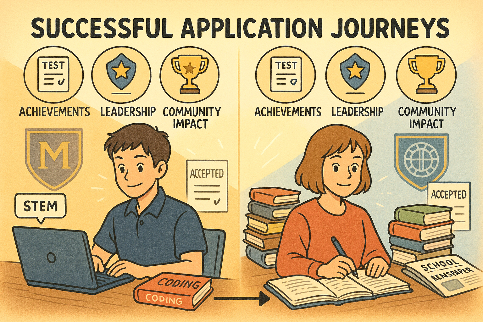 Successful student profiles with achievements